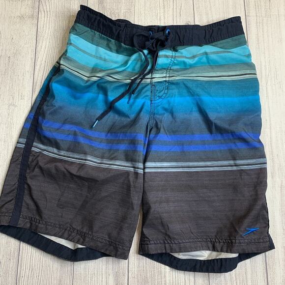 Mens Speedo Blue Design Swim Trunks Size Medium - Picture 1 of 5
